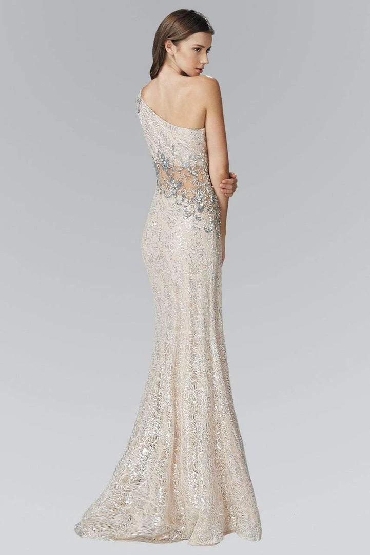 Formal Gowns Elizabeth K - GL2007 Asymmetrical Lace Sheath Gown 5 Formal Gowns Elizabeth K - GL2007 Asymmetrical Lace Sheath Gown