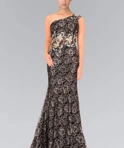 Formal Gowns Elizabeth K - GL2007 Asymmetrical Lace Sheath Gown