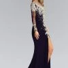 Formal Gowns Elizabeth K - GL2038 One Sleeve With Embellishment Jersey Gown