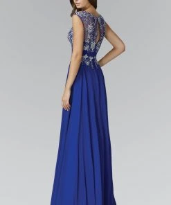 Formal Gowns Elizabeth K - GL2056 Jewel Illusion Embellished Gown