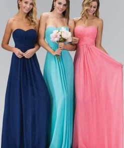 Elizabeth K - GL2070 Strapless Pleated Sweetheart Chiffon Dress 9 Elizabeth K - GL2070 Strapless Pleated Sweetheart Chiffon Dress