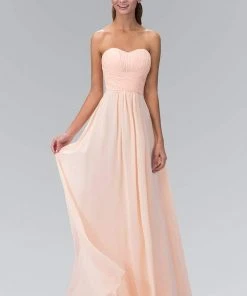 Elizabeth K - GL2070 Strapless Pleated Sweetheart Chiffon Dress 8 Elizabeth K - GL2070 Strapless Pleated Sweetheart Chiffon Dress