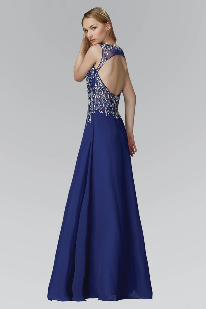 Elizabeth K - GL2118 Embellished Illusion High Neck A-Line Gown Formal Gowns 4 Elizabeth K - GL2118 Embellished Illusion High Neck A-Line Gown Formal Gowns