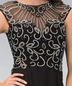 Elizabeth K - GL2120 Beaded Illusion High Neck Chiffon Gown 7 Elizabeth K - GL2120 Beaded Illusion High Neck Chiffon Gown