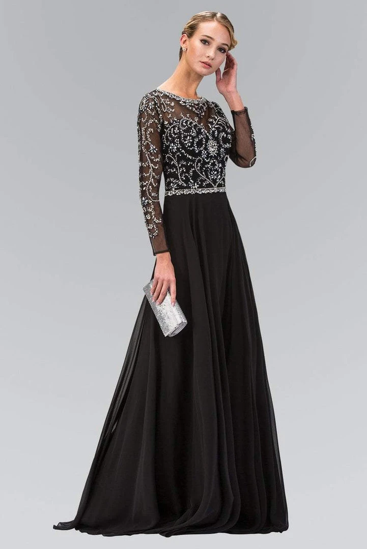 Elizabeth K - GL2129 Jewel Embellished Bateau Neck Gown Formal Gowns 3 Elizabeth K - GL2129 Jewel Embellished Bateau Neck Gown Formal Gowns