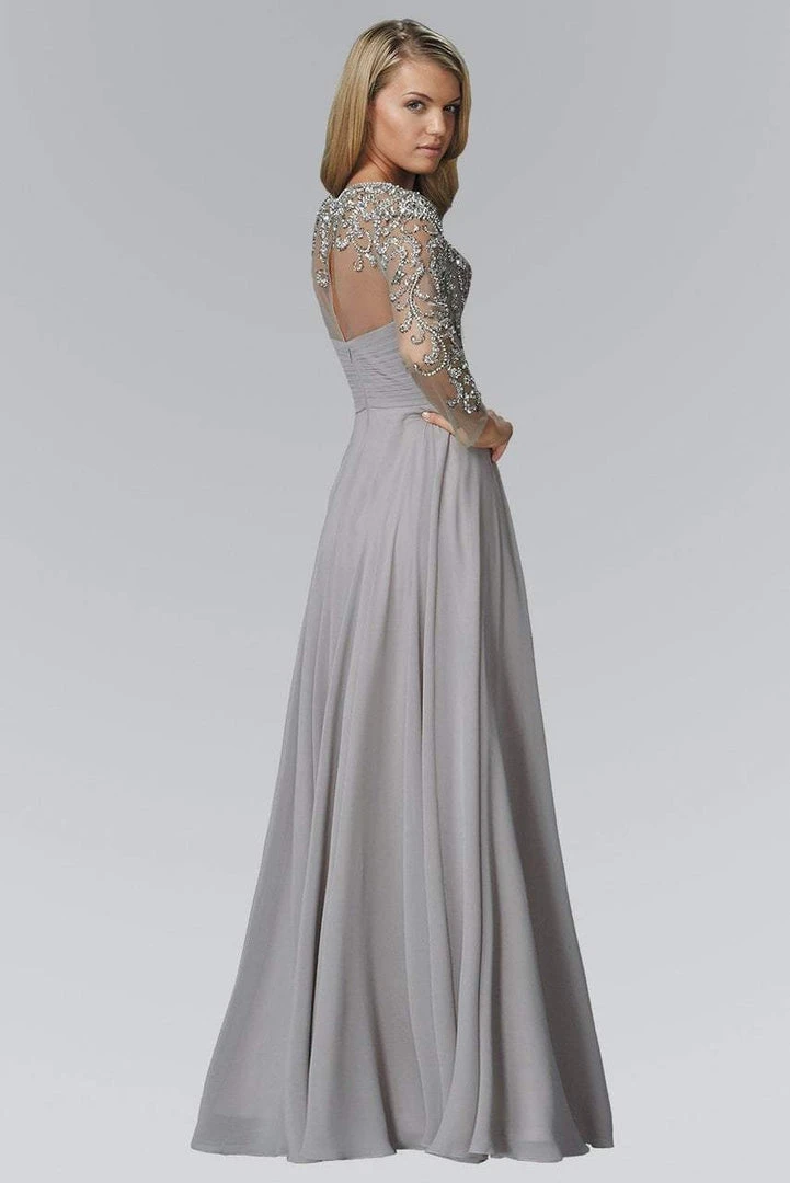 Elizabeth K - GL2129 Jewel Embellished Bateau Neck Gown Formal Gowns 4 Elizabeth K - GL2129 Jewel Embellished Bateau Neck Gown Formal Gowns