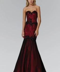 Elizabeth K - GL2141 Strapless Sweetheart Lace Mermaid Gown