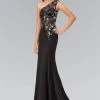 Formal Gowns Elizabeth K - GL2143 Beaded Asymmetrical Neck Gown 1 Formal Gowns Elizabeth K - GL2143 Beaded Asymmetrical Neck Gown