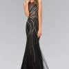 Elizabeth K - GL2150 Embellished Jewel Neck Trumpet Gown