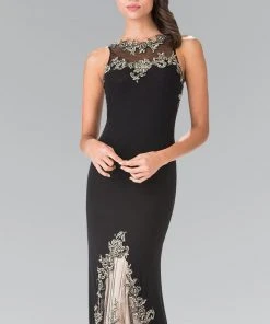 Formal Gowns Elizabeth K - GL2204 Embroidered High Neck Gown 8 Formal Gowns Elizabeth K - GL2204 Embroidered High Neck Gown