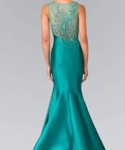 Formal Gowns Elizabeth K - GL2212 Sleek V-Neck Mikado Trumpet Gown