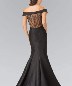 Elizabeth K - GL2213 Laced Off-Shoulder Mikado Mermaid Dress Formal Gowns