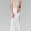 Elizabeth K - GL2227 Embellished High Neck Mikado Trumpet Dress Formal Gowns 2 Elizabeth K - GL2227 Embellished High Neck Mikado Trumpet Dress Formal Gowns