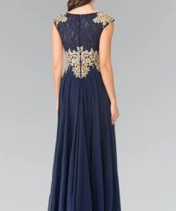Formal Gowns Elizabeth K - GL2228 Embellished Bateau Chiffon A-Line Dress 15 Formal Gowns Elizabeth K - GL2228 Embellished Bateau Chiffon A-Line Dress