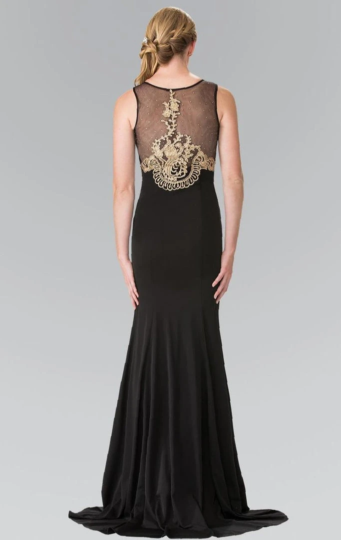 Formal Gowns Elizabeth K - GL2230 Embroidered Bateau Neck Jersey Trumpet Dress 6 Formal Gowns Elizabeth K - GL2230 Embroidered Bateau Neck Jersey Trumpet Dress