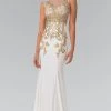 Formal Gowns Elizabeth K - GL2230 Embroidered Bateau Neck Jersey Trumpet Dress 1 Formal Gowns Elizabeth K - GL2230 Embroidered Bateau Neck Jersey Trumpet Dress