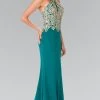 Formal Gowns Elizabeth K - GL2231 Embroidered Halter Jersey Trumpet Dress 1 Formal Gowns Elizabeth K - GL2231 Embroidered Halter Jersey Trumpet Dress