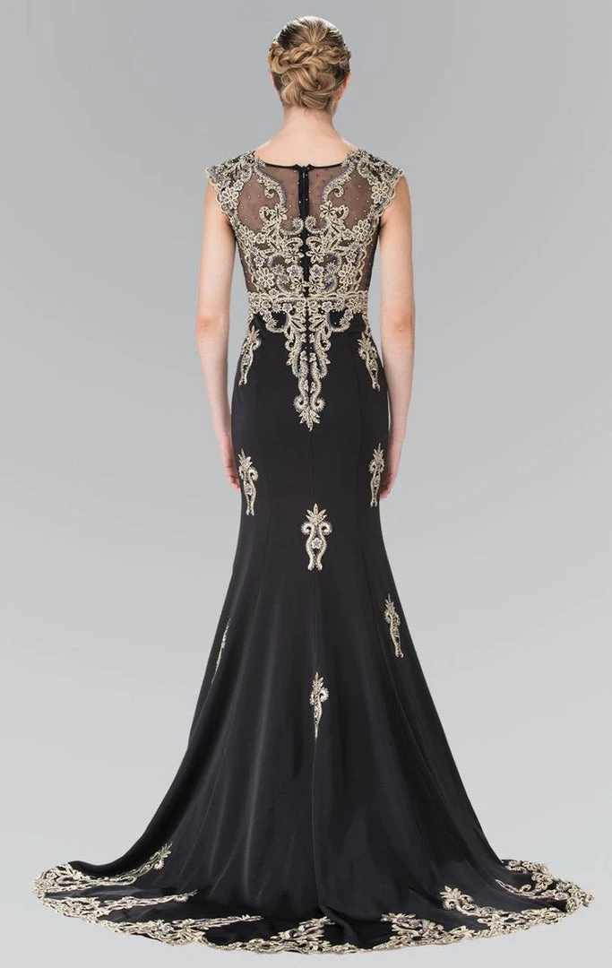 Formal Gowns Elizabeth K - GL2233 Embellished High Neck Jersey Trumpet Dress 6 Formal Gowns Elizabeth K - GL2233 Embellished High Neck Jersey Trumpet Dress