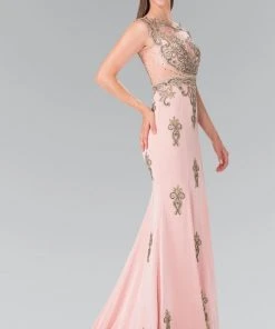 Formal Gowns Elizabeth K - GL2233 Embellished High Neck Jersey Trumpet Dress 15 Formal Gowns Elizabeth K - GL2233 Embellished High Neck Jersey Trumpet Dress