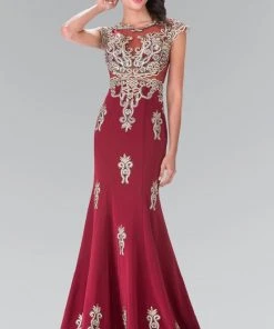 Formal Gowns Elizabeth K - GL2233 Embellished High Neck Jersey Trumpet Dress 13 Formal Gowns Elizabeth K - GL2233 Embellished High Neck Jersey Trumpet Dress
