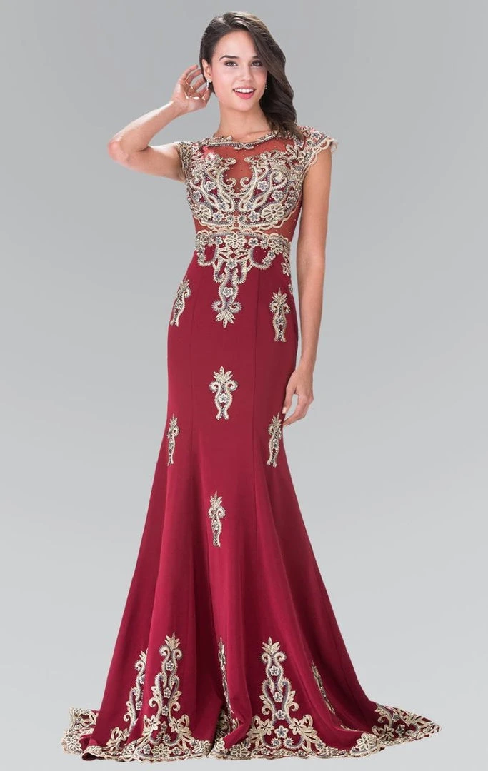 Formal Gowns Elizabeth K - GL2233 Embellished High Neck Jersey Trumpet Dress 7 Formal Gowns Elizabeth K - GL2233 Embellished High Neck Jersey Trumpet Dress