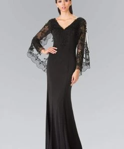 Elizabeth K - GL2235 Embroidered V-Neck Sheath Gown