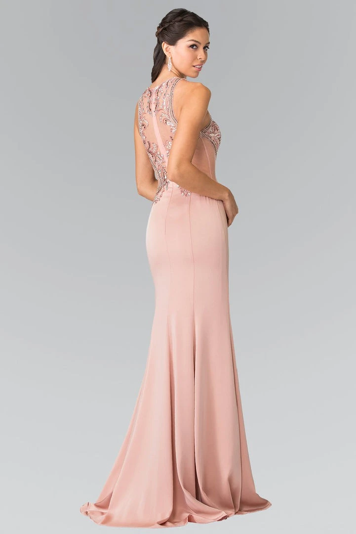 Elizabeth K - GL2237 Bead Embellished Halter Neck Gown Formal Gowns 6 Elizabeth K - GL2237 Bead Embellished Halter Neck Gown Formal Gowns