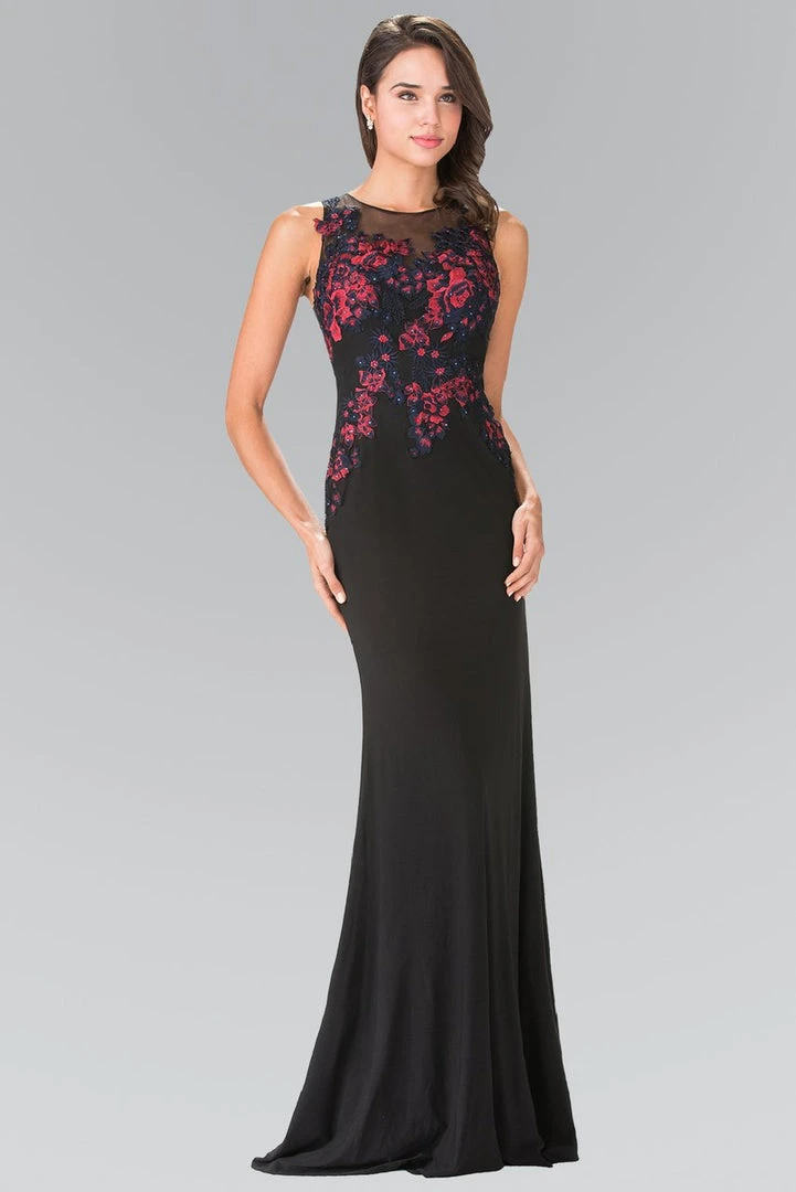 Elizabeth K - GL2238 Bead Embellished Jewel Neck Gown 3 Elizabeth K - GL2238 Bead Embellished Jewel Neck Gown