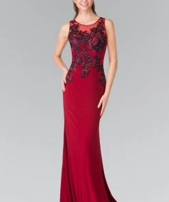 Elizabeth K - GL2238 Bead Embellished Jewel Neck Gown 9 Elizabeth K - GL2238 Bead Embellished Jewel Neck Gown