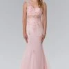 Elizabeth K - GL2240 Laced V-Neck Trumpet Gown 1 Elizabeth K - GL2240 Laced V-Neck Trumpet Gown