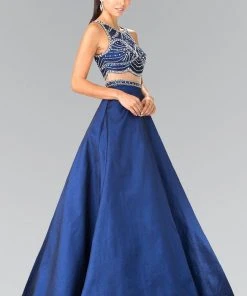 Formal Gowns Elizabeth K - GL2250 Two-Piece Sequined Long Gown