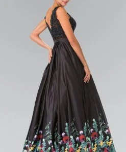 Elizabeth K - GL2251 Sparkling V-Neck Long Dress