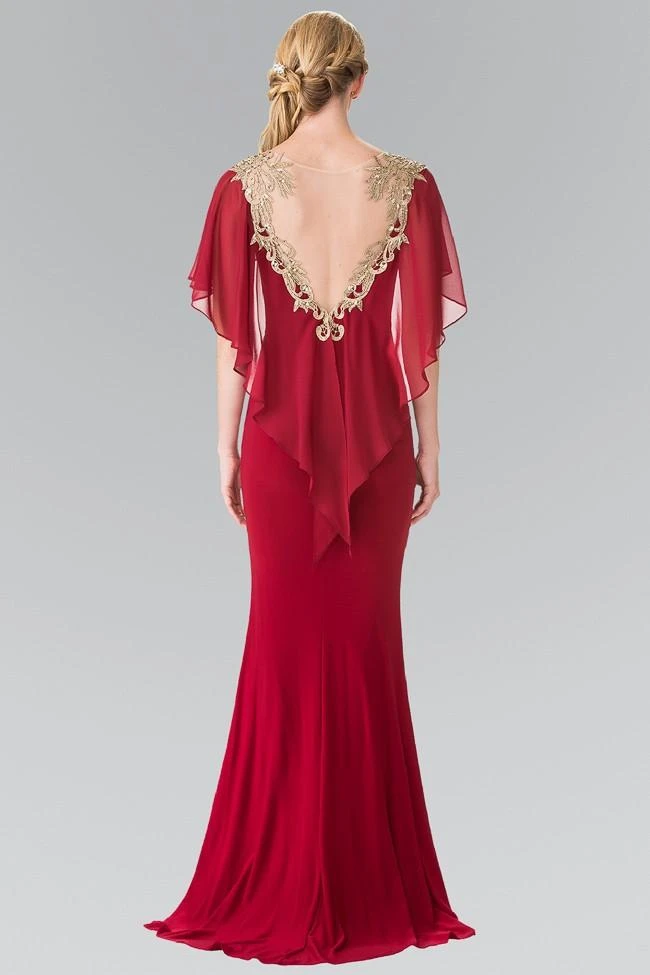 Elizabeth K - GL2254 Caped Long Dress 4 Elizabeth K - GL2254 Caped Long Dress
