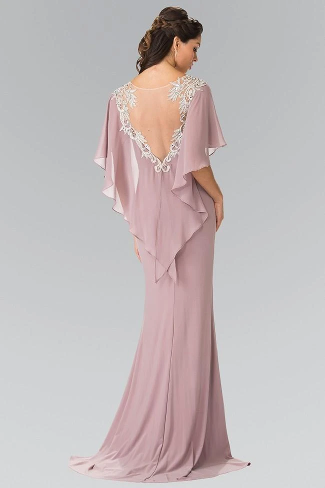 Elizabeth K - GL2254 Caped Long Dress 6 Elizabeth K - GL2254 Caped Long Dress