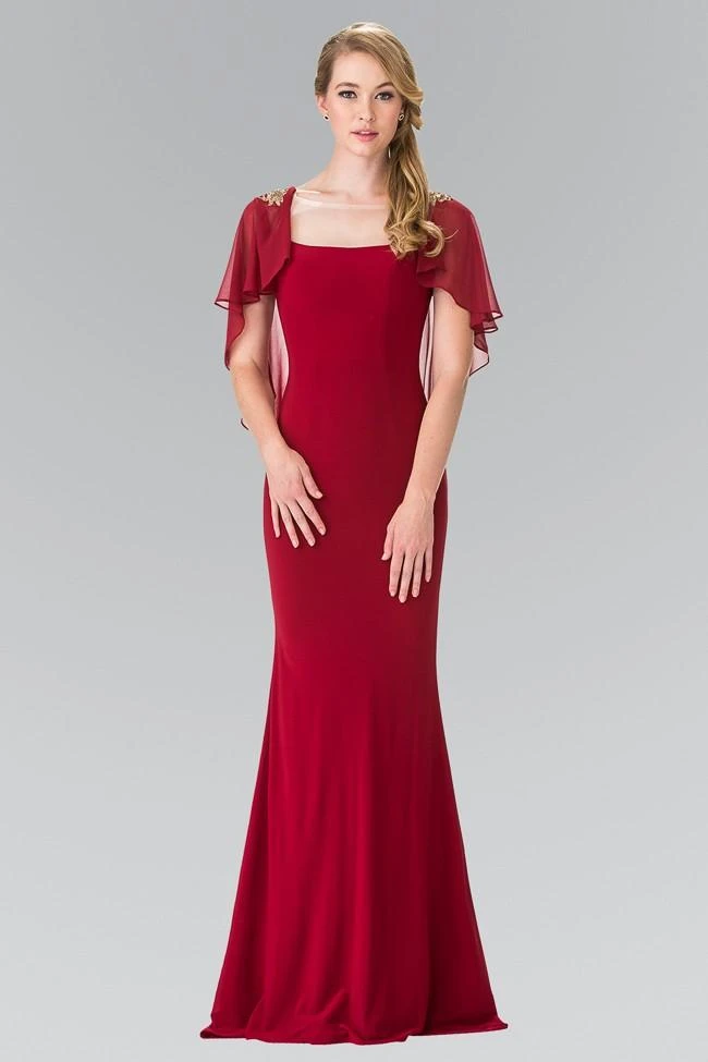 Elizabeth K - GL2254 Caped Long Dress 3 Elizabeth K - GL2254 Caped Long Dress