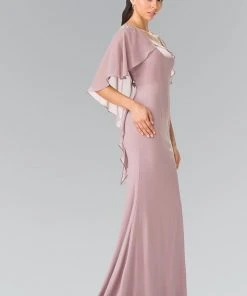 Elizabeth K - GL2254 Caped Long Dress 8 Elizabeth K - GL2254 Caped Long Dress