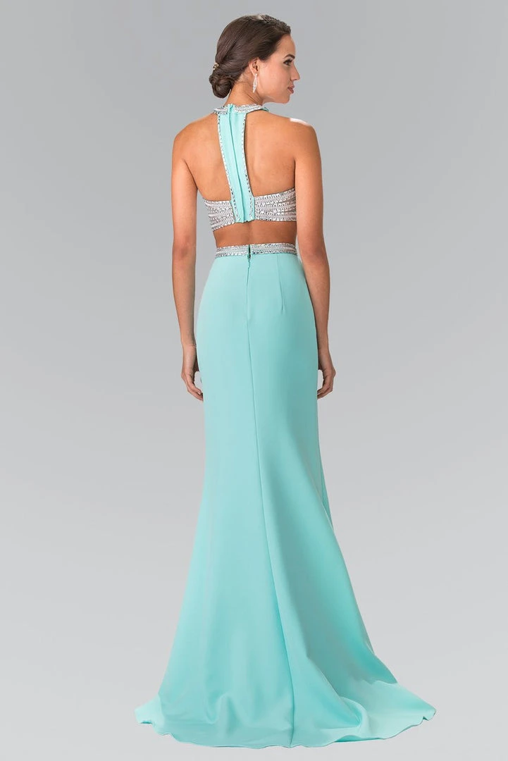 Formal Gowns Elizabeth K - GL2256 Beaded Halter Neck Two-Piece Evening Gown 4 Formal Gowns Elizabeth K - GL2256 Beaded Halter Neck Two-Piece Evening Gown