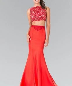 Elizabeth K - GL2281 Two-Piece Lace Trumpet Long Gown Formal Gowns