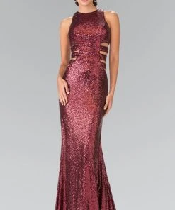 Elizabeth K - GL2299 Long Dress With Side Cut Outs