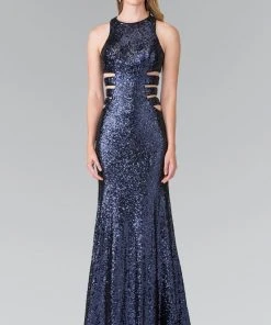 Elizabeth K - GL2299 Long Dress With Side Cut Outs 8 Elizabeth K - GL2299 Long Dress With Side Cut Outs