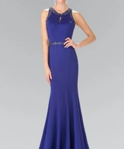 Elizabeth K - GL2303 Sleeveless Halter Long Dress