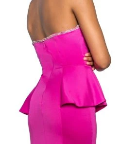 Elizabeth K - GL2304 Strapless Peplum Long Dress 15 Elizabeth K - GL2304 Strapless Peplum Long Dress