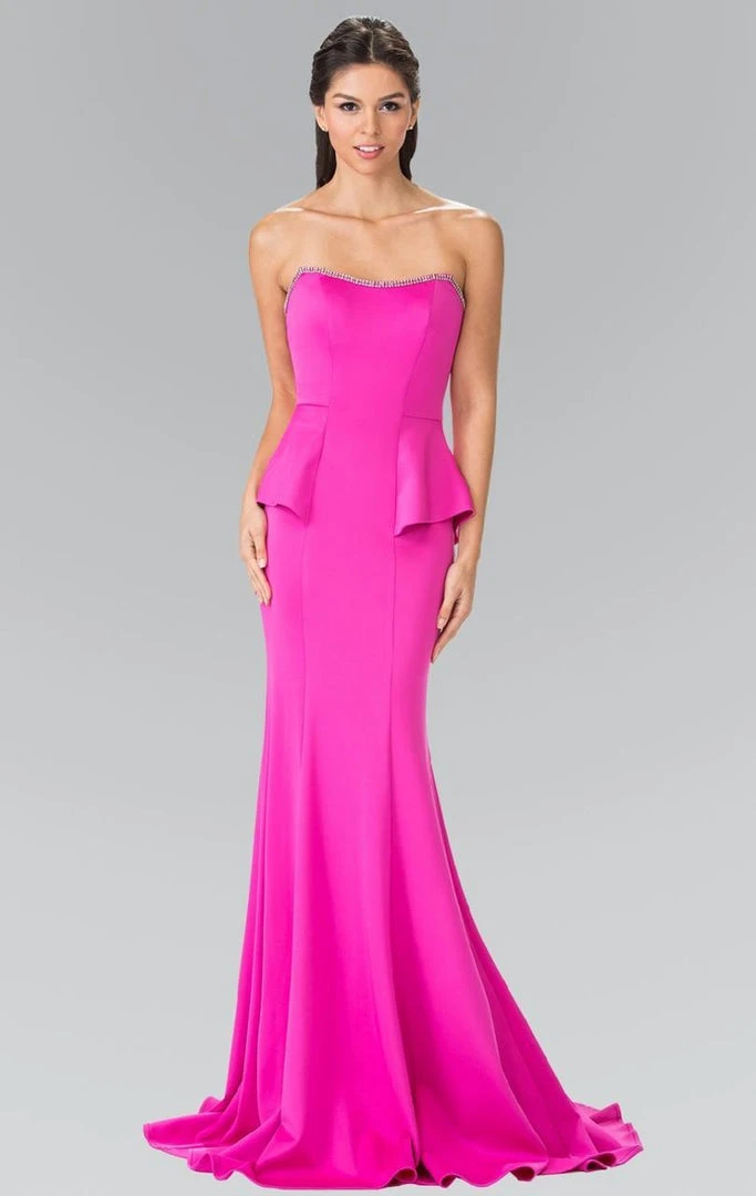 Elizabeth K - GL2304 Strapless Peplum Long Dress 6 Elizabeth K - GL2304 Strapless Peplum Long Dress