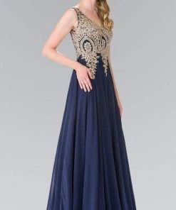 Elizabeth K - GL2311 Intricate Lace V-Neck A-Line Gown 11 Elizabeth K - GL2311 Intricate Lace V-Neck A-Line Gown
