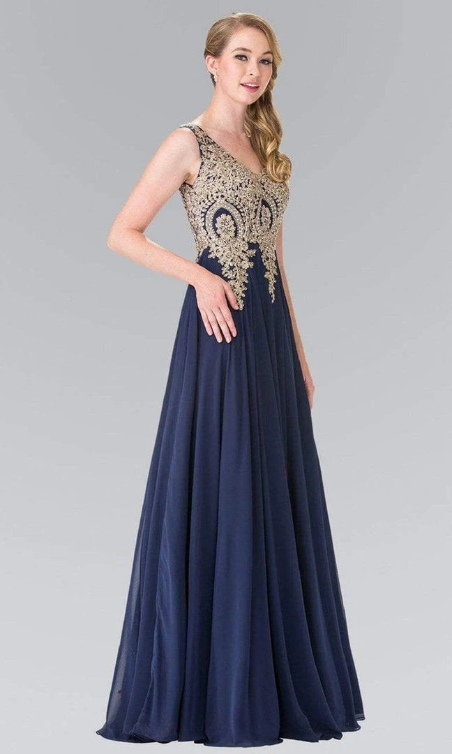 Elizabeth K - GL2311 Intricate Lace V-Neck A-Line Gown 4 Elizabeth K - GL2311 Intricate Lace V-Neck A-Line Gown