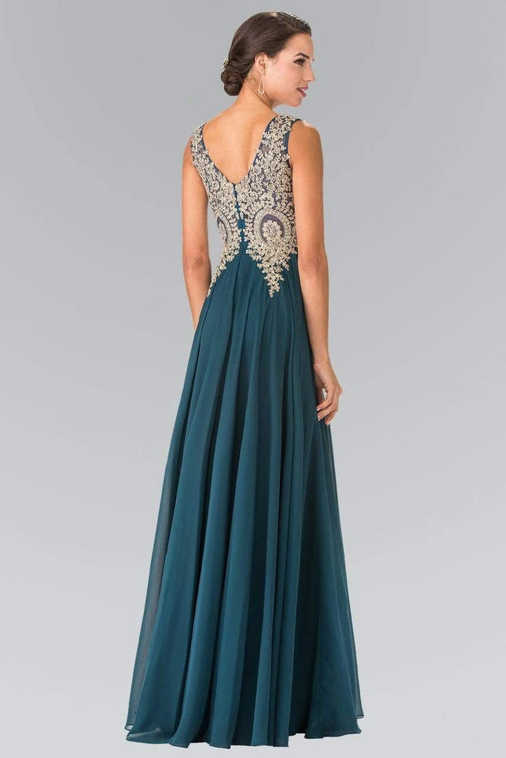 Elizabeth K - GL2311 Intricate Lace V-Neck A-Line Gown 10 Elizabeth K - GL2311 Intricate Lace V-Neck A-Line Gown
