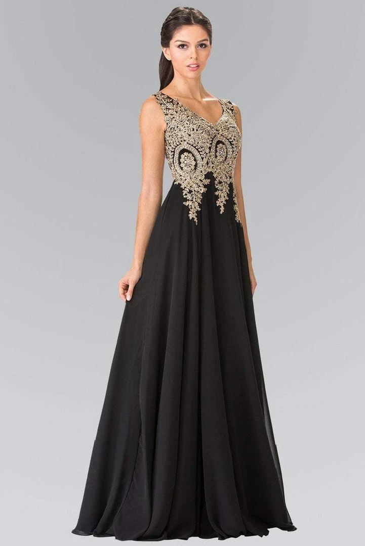 Elizabeth K - GL2311 Intricate Lace V-Neck A-Line Gown 5 Elizabeth K - GL2311 Intricate Lace V-Neck A-Line Gown