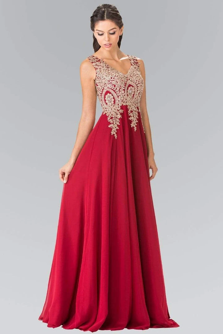 Elizabeth K - GL2311 Intricate Lace V-Neck A-Line Gown 7 Elizabeth K - GL2311 Intricate Lace V-Neck A-Line Gown