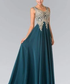 Elizabeth K - GL2311 Intricate Lace V-Neck A-Line Gown 16 Elizabeth K - GL2311 Intricate Lace V-Neck A-Line Gown