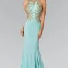 Elizabeth K - GL2321 Halter Long Gown With Side Cut Outs Formal Gowns
